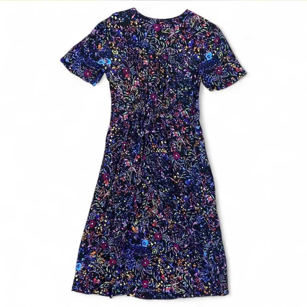 Anthropologie Maeve black & leopard print floral button-down midi dress - EUC - Picture 6 of 9